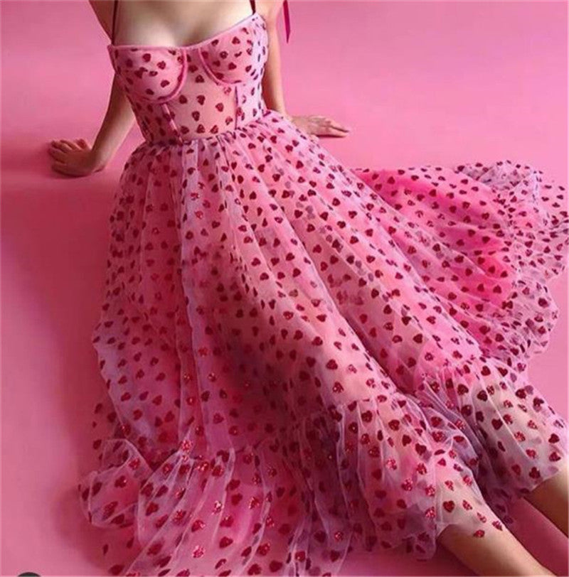 Pretty In Pink Sweetheart Swirl N Twirl Swing Party Dress