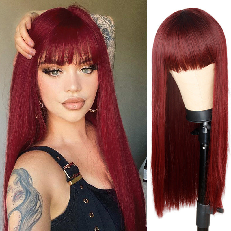 Synthetic Long Straight Hair With Bangs Wigs