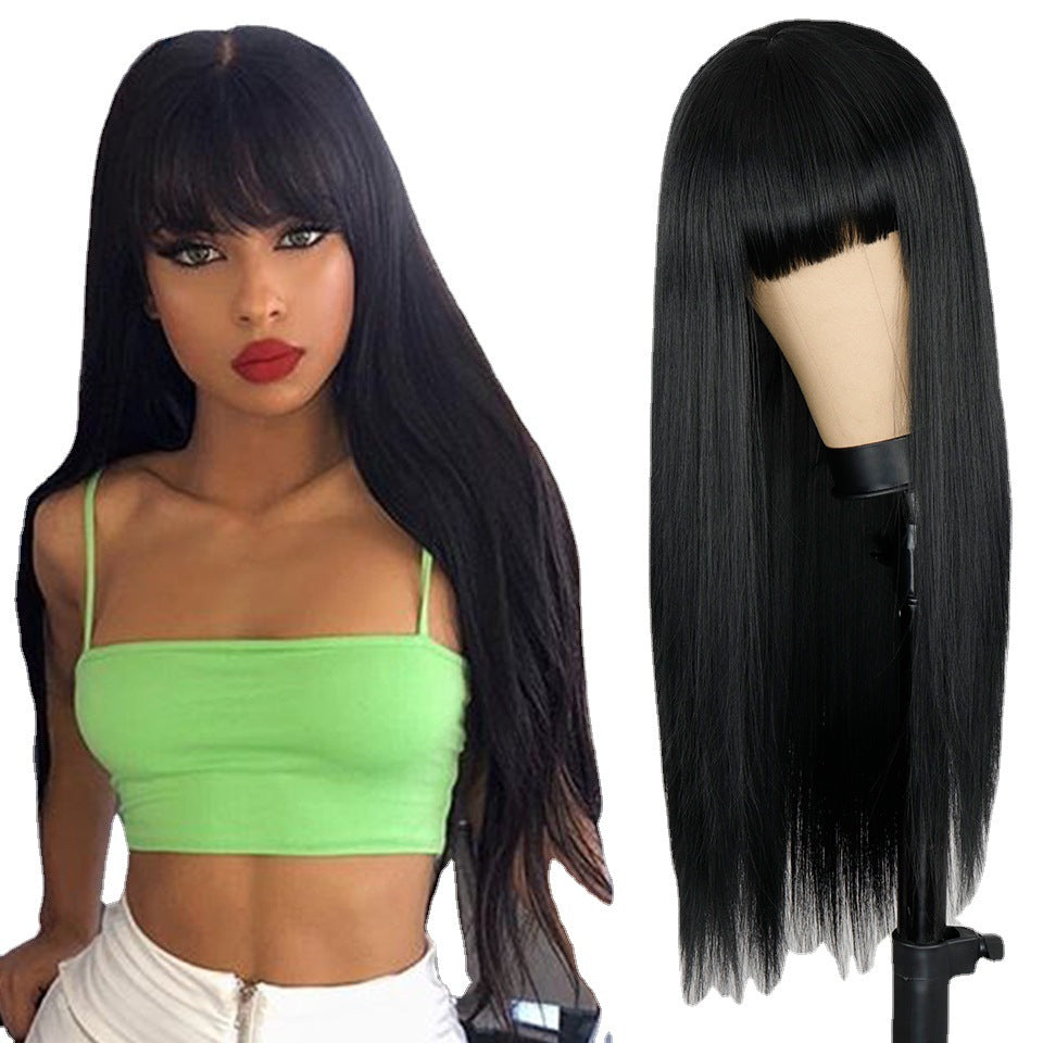 Synthetic Long Straight Hair With Bangs Wigs