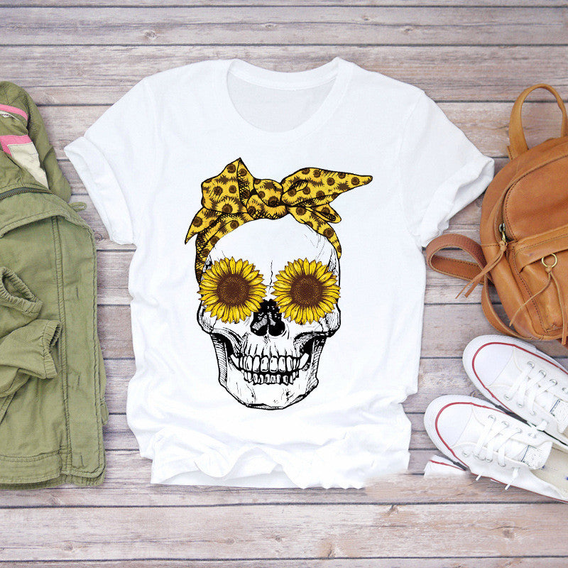 Fashion Personality Original Butterfly Skull Skull Print Men'S T-Shirt Street