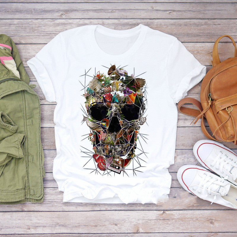 Fashion Personality Original Butterfly Skull Skull Print Men'S T-Shirt Street