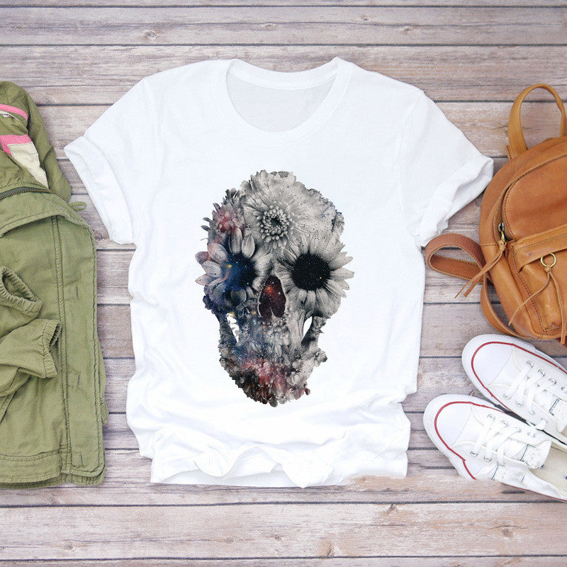 Fashion Personality Original Butterfly Skull Skull Print Men'S T-Shirt Street