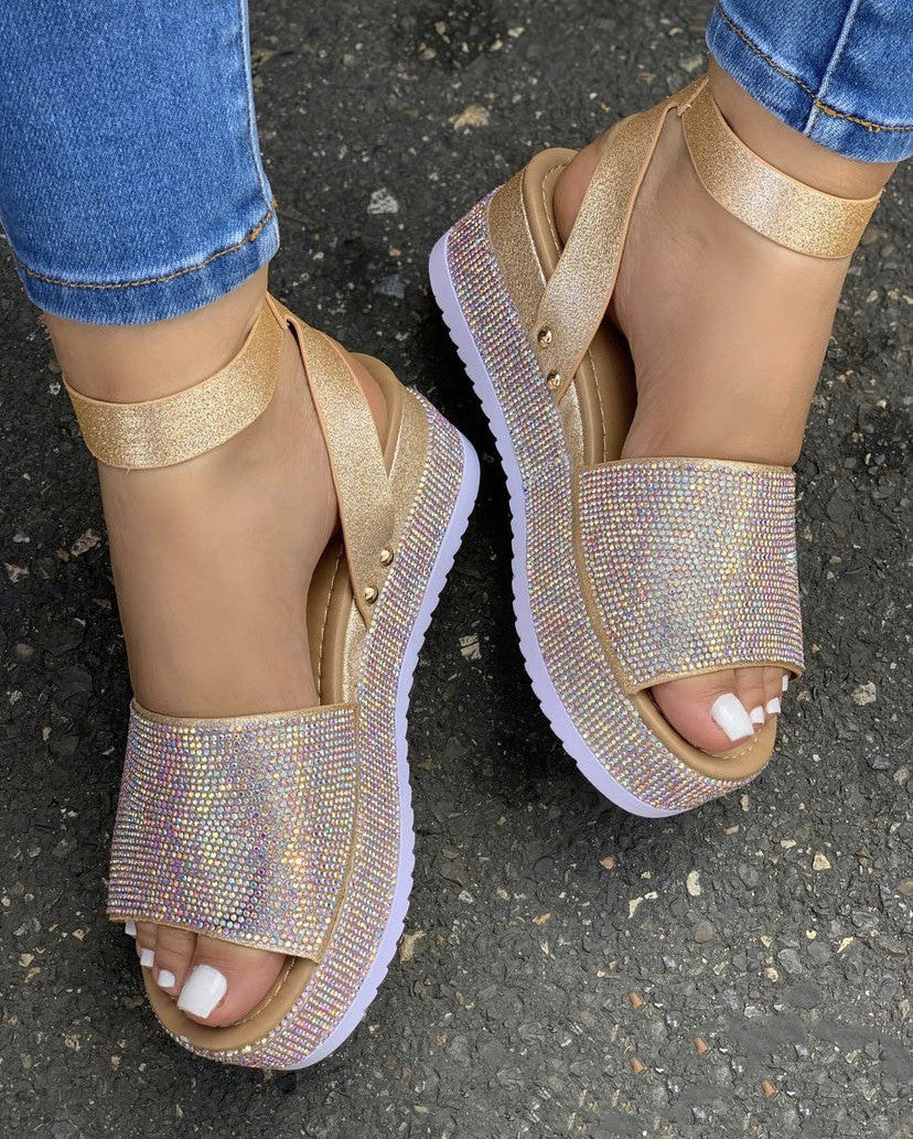 Rhinestone High Platform Sandals