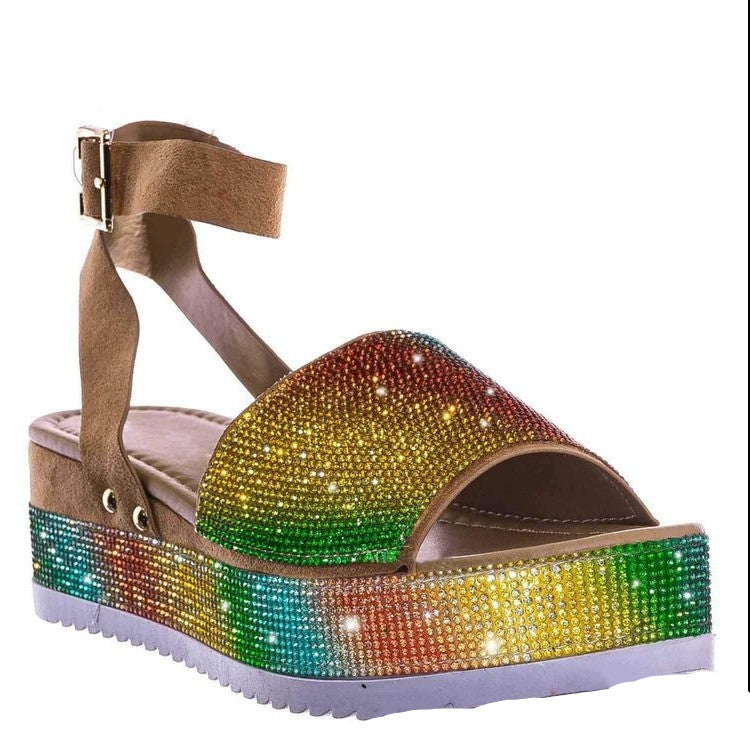 Rhinestone High Platform Sandals