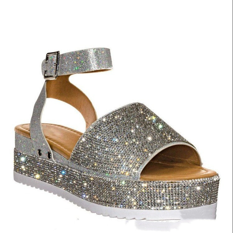 Rhinestone High Platform Sandals