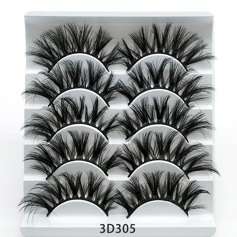 Mink False Eyelashes 3D False Eyelashes Five Pairs Of Soft Cotton Eyelashes