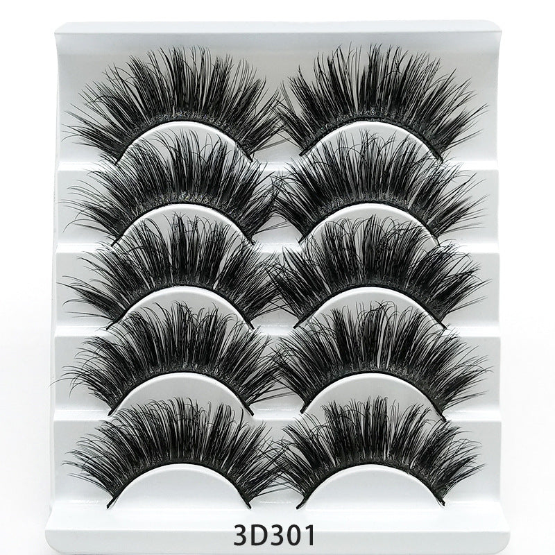 Mink False Eyelashes 3D False Eyelashes Five Pairs Of Soft Cotton Eyelashes