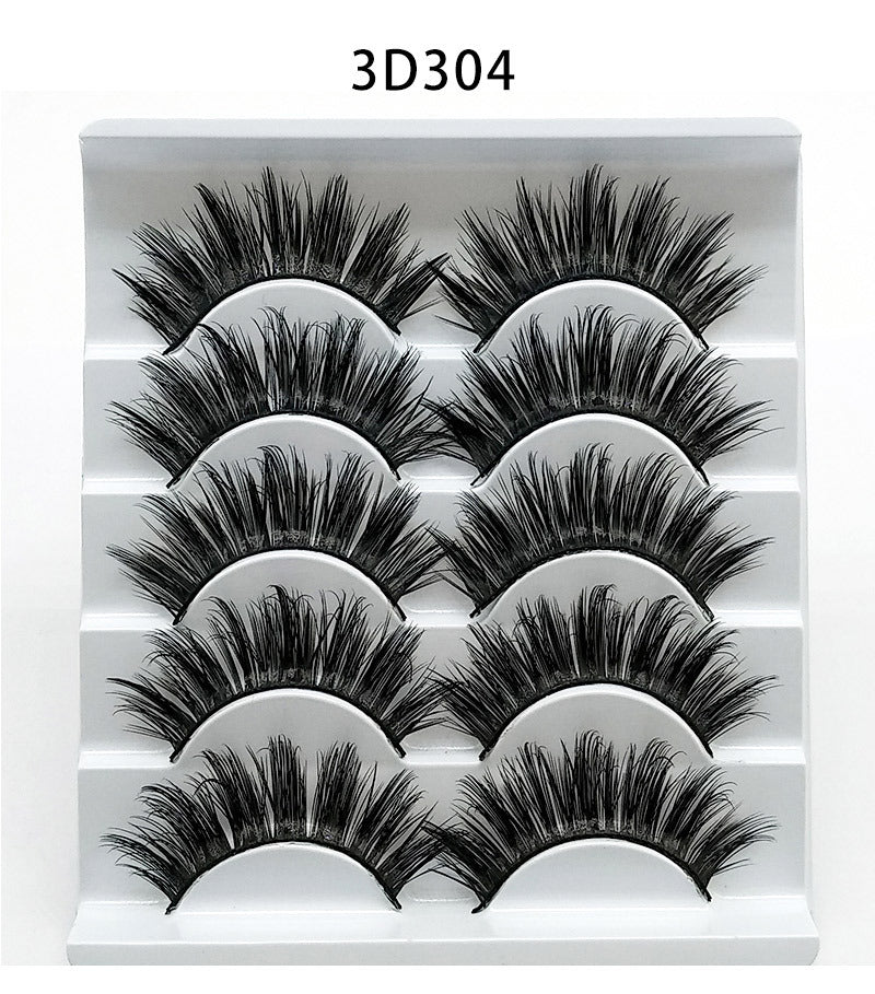 Mink False Eyelashes 3D False Eyelashes Five Pairs Of Soft Cotton Eyelashes