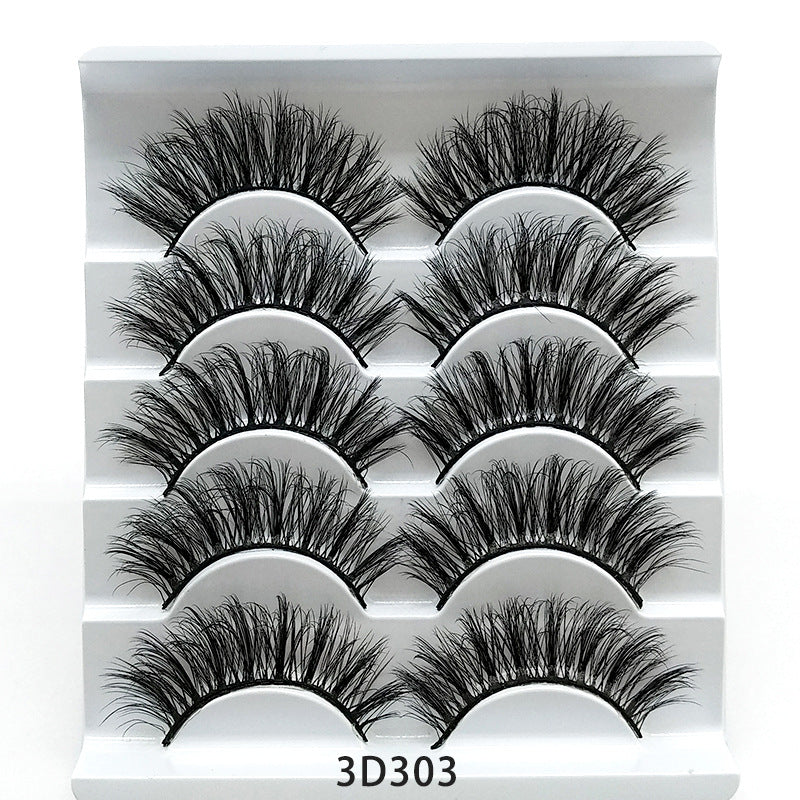 Mink False Eyelashes 3D False Eyelashes Five Pairs Of Soft Cotton Eyelashes