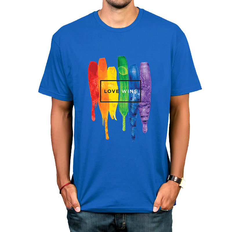 Pride Rainbow Short Sleeve Round Neck Graphic Tee