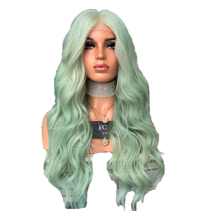 Green Mid-Length Curly Hair Cosplay Wig