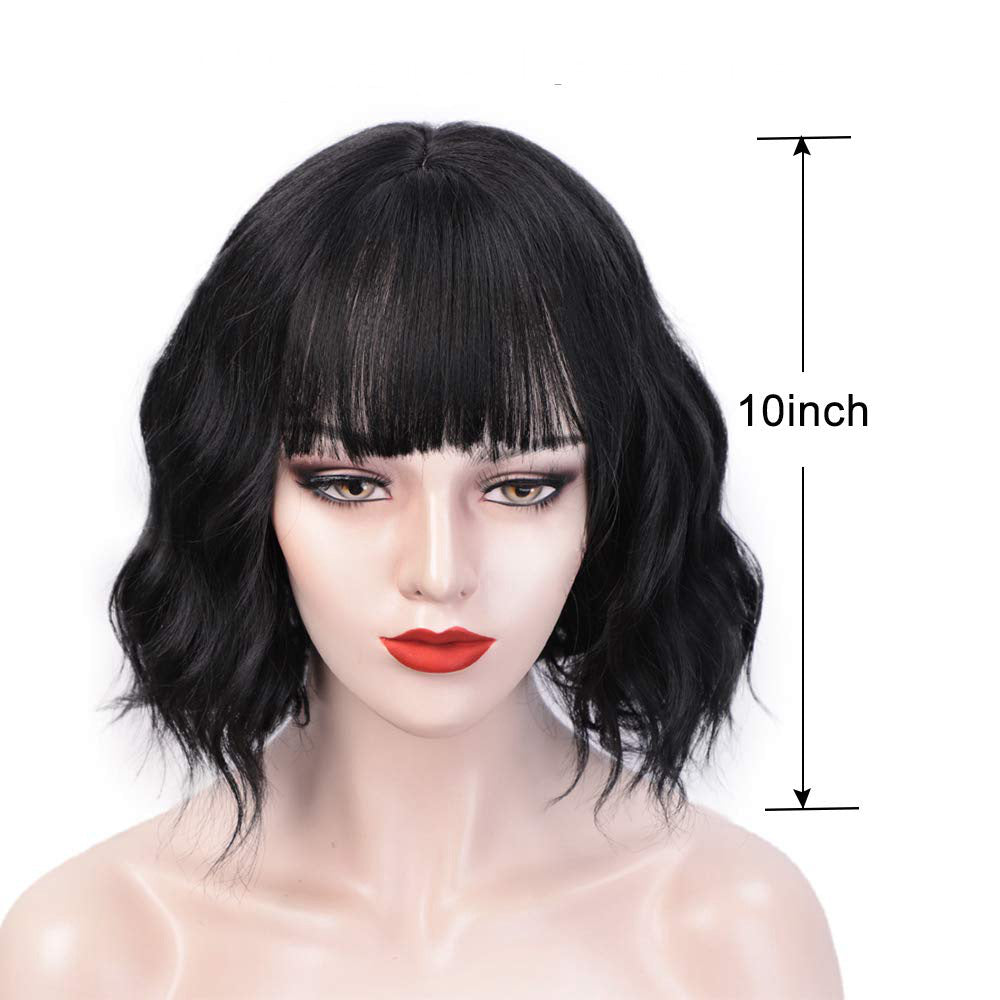 Short Wavy Hair Cosplay Wig in Wine Red