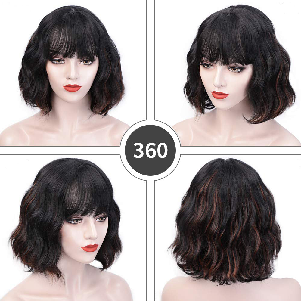 Short Wavy Hair Cosplay Wig in Wine Red