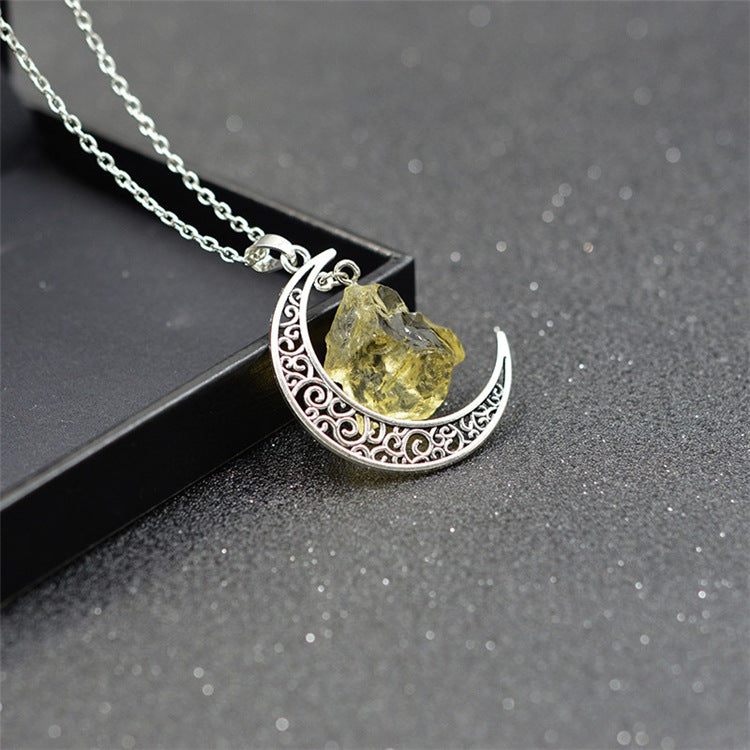 Moon and Natural Stone Magic Is In The Air Pendant Necklace