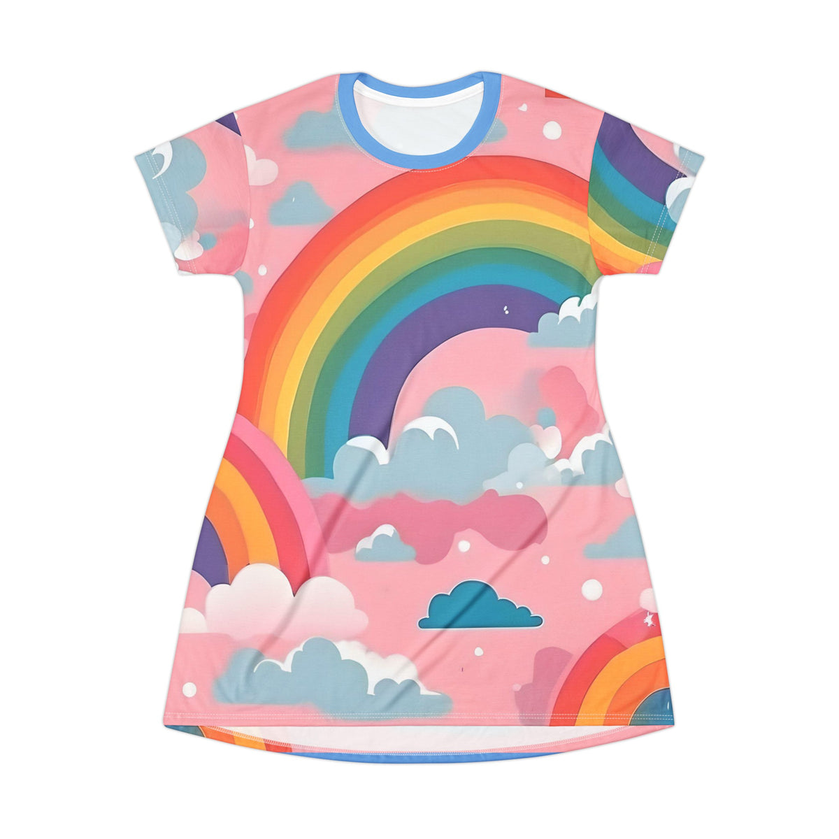 Over The Rainbow All Over Print T-Shirt Dress