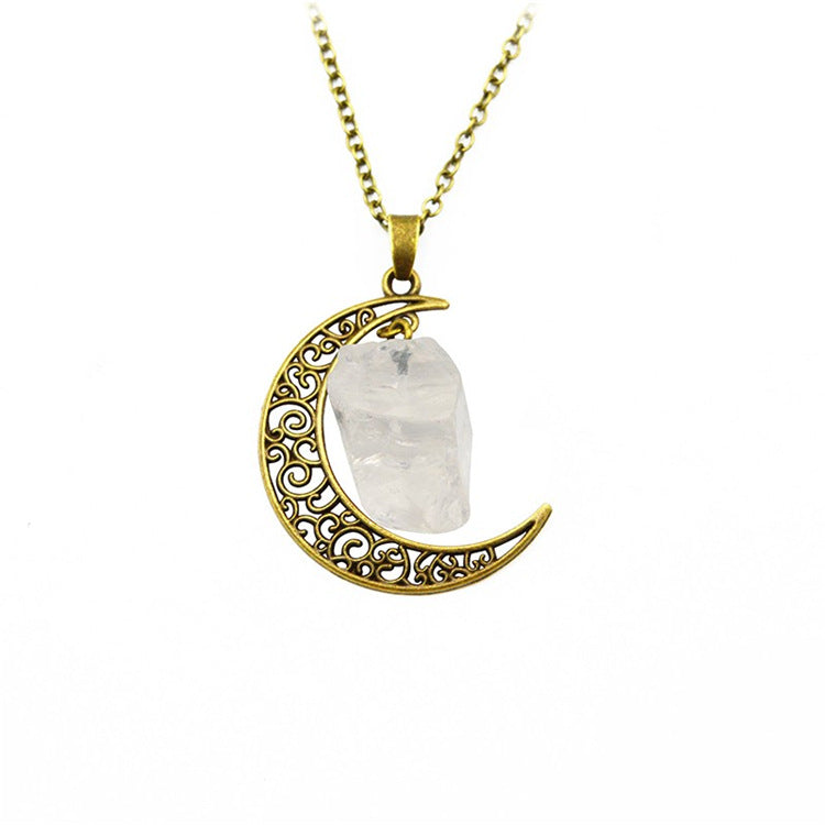 Moon and Natural Stone Magic Is In The Air Pendant Necklace