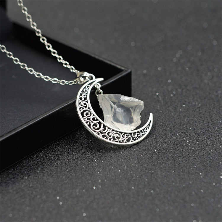 Moon and Natural Stone Magic Is In The Air Pendant Necklace