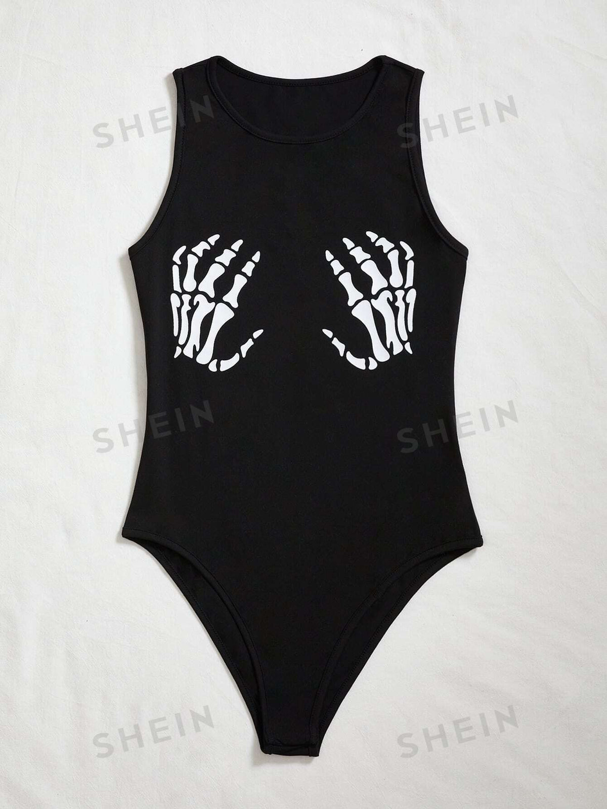 EZwear Plus Skull Hands Tank Bodysuit