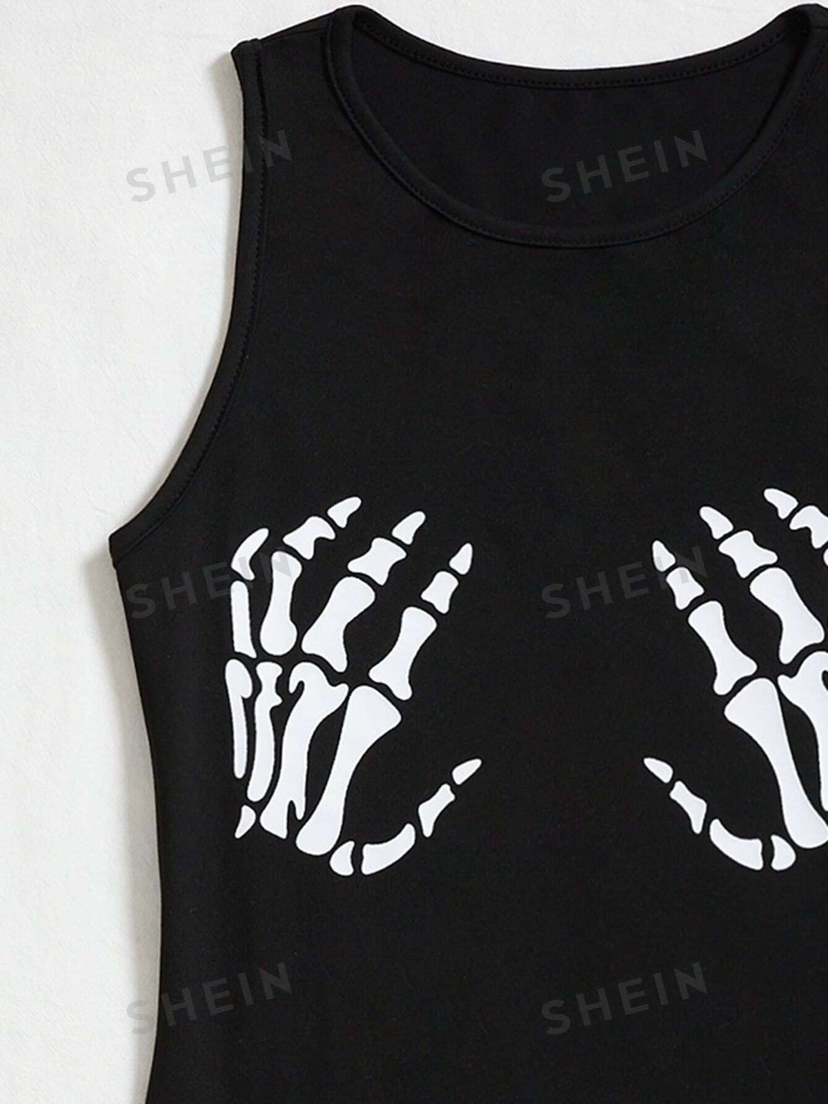 EZwear Plus Skull Hands Tank Bodysuit