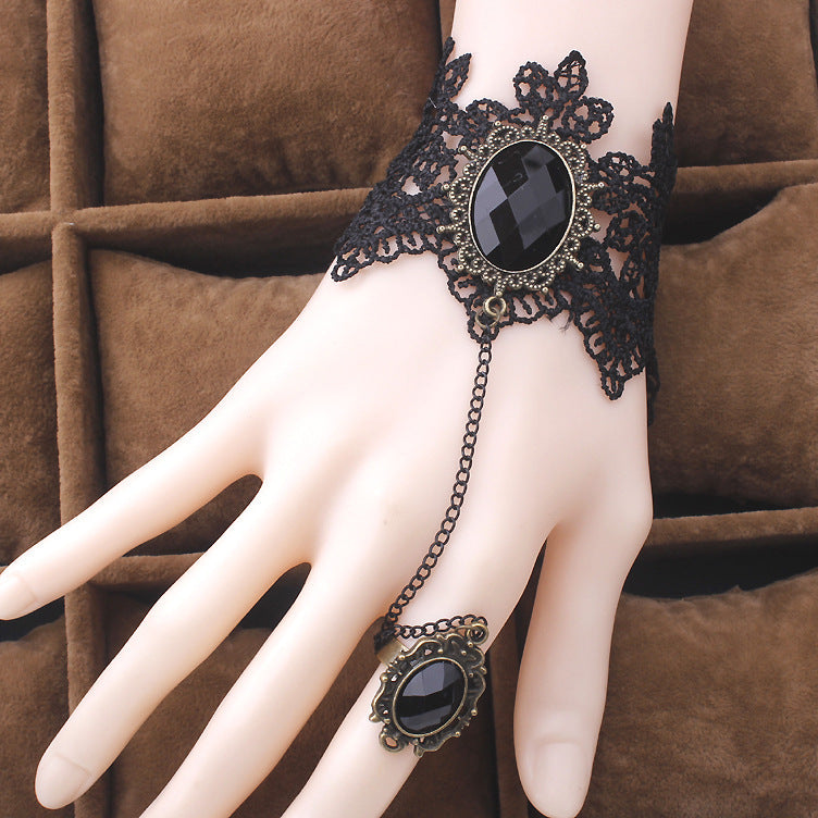 Fashion Vintage Gothic Palace Lace Gem Bracelet