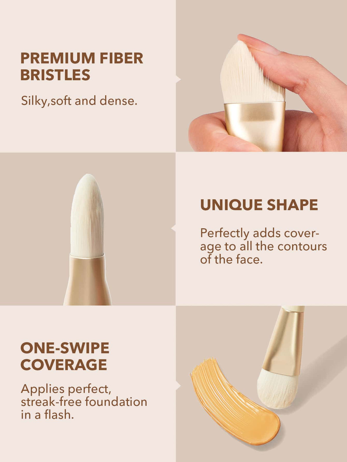 Perfect Blend Foundation Brush: Professional Makeup Tool for Liquid, Cream, and Balm