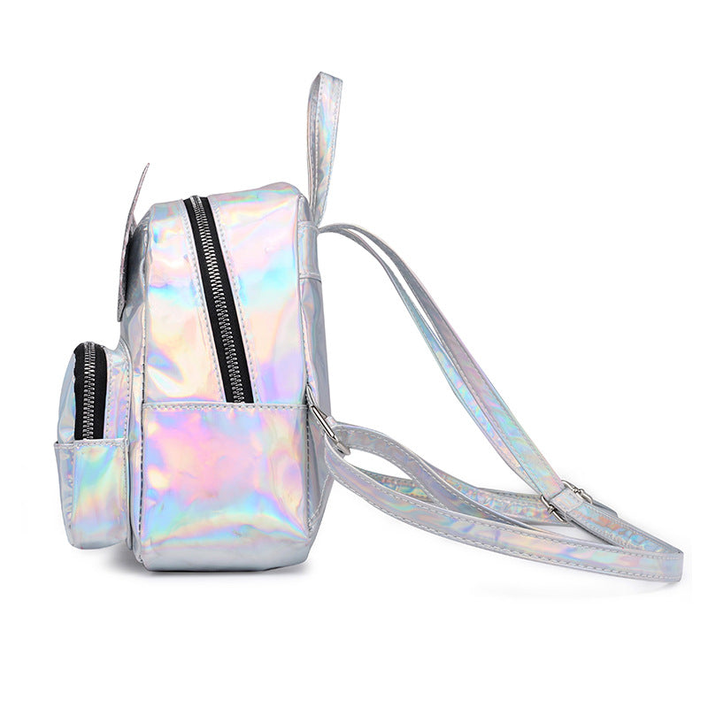 Cute Laser Holographic Backpack with Glitter Angle Wings