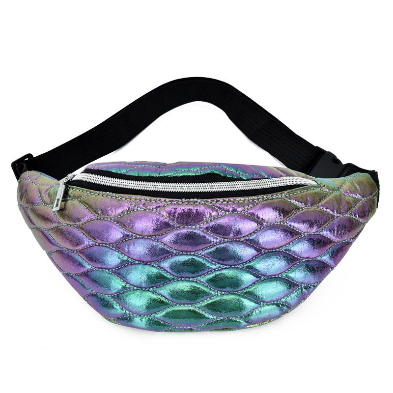 Laser Embossed Holographic Mermaid Style Crossbody Messenger Bag