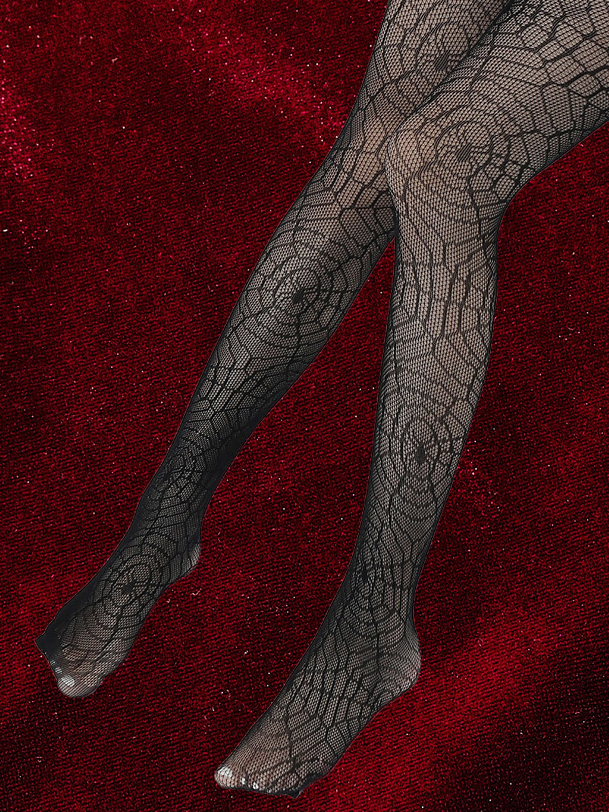 ROMWE Goth Spider Web Pattern Fishnet Tights