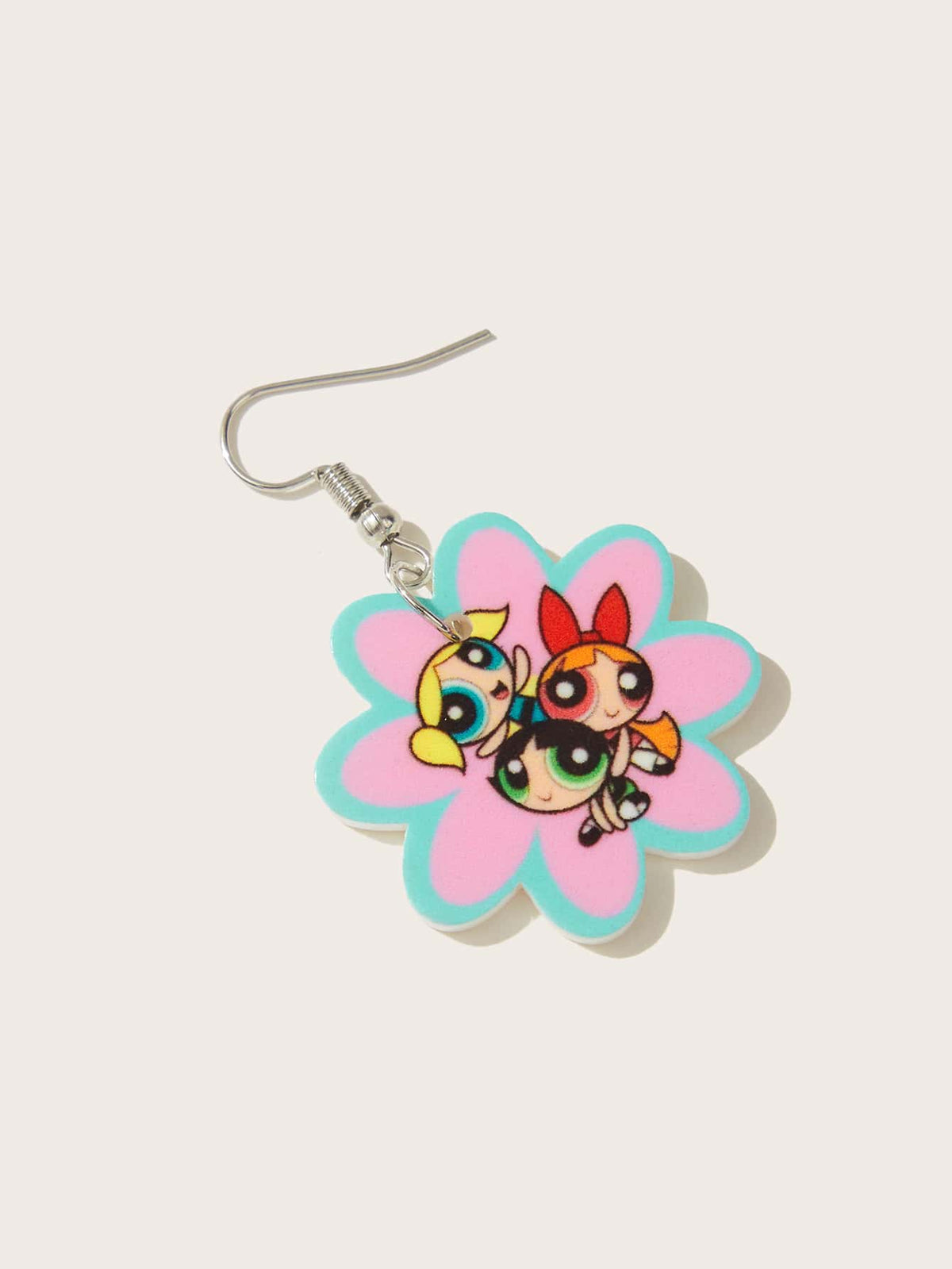 The Powerpuff Girls | ROMWE Cartoon Graphic Flower Decor Drop Earrings