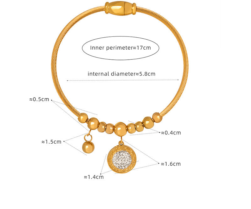 18K gold noble and dazzling love/star/round/six-pointed star/eyes/number 8/flower design bracelet