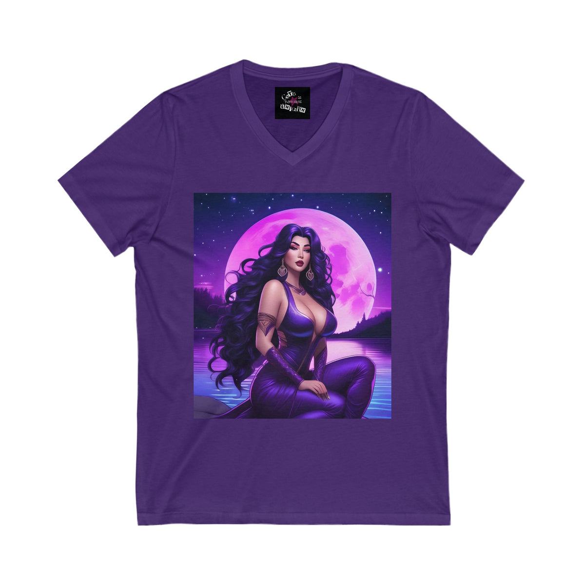 The Moon’s Mistress Unisex Jersey Short Sleeve V-Neck Tee