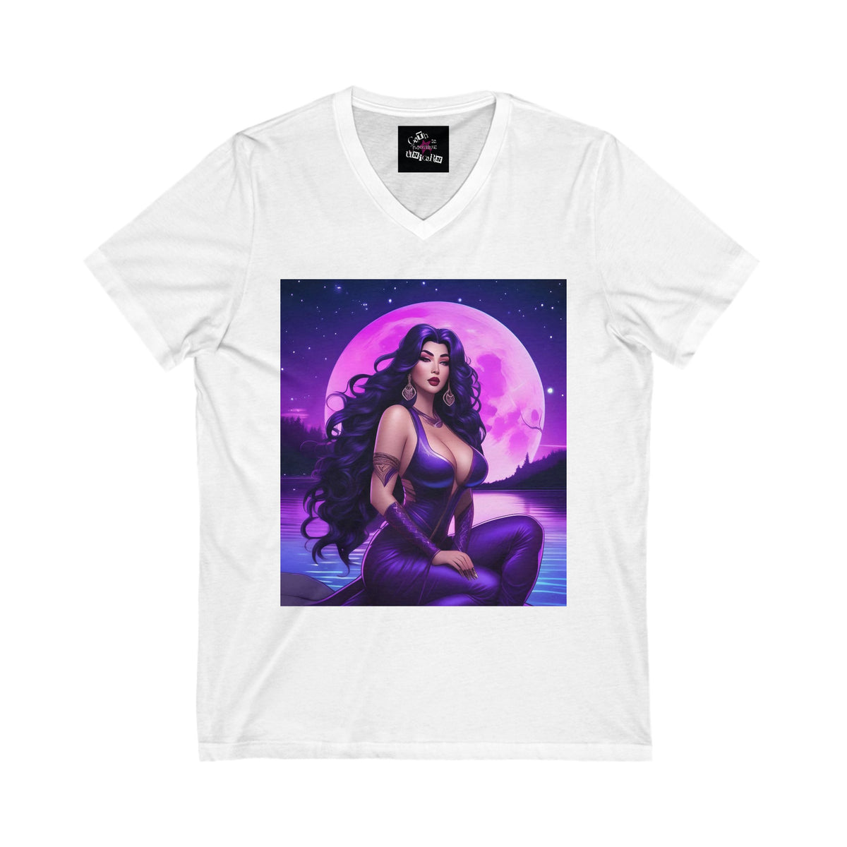 The Moon’s Mistress Unisex Jersey Short Sleeve V-Neck Tee