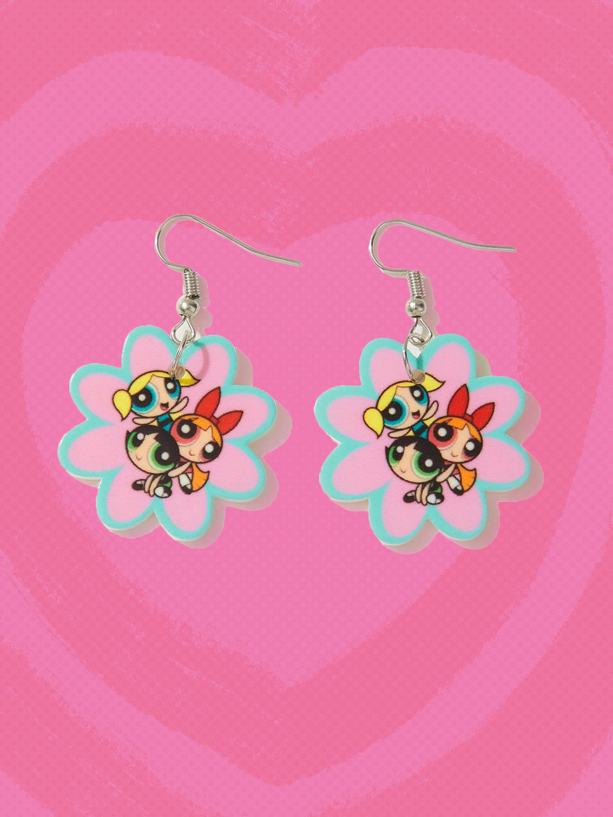 The Powerpuff Girls | ROMWE Cartoon Graphic Flower Decor Drop Earrings