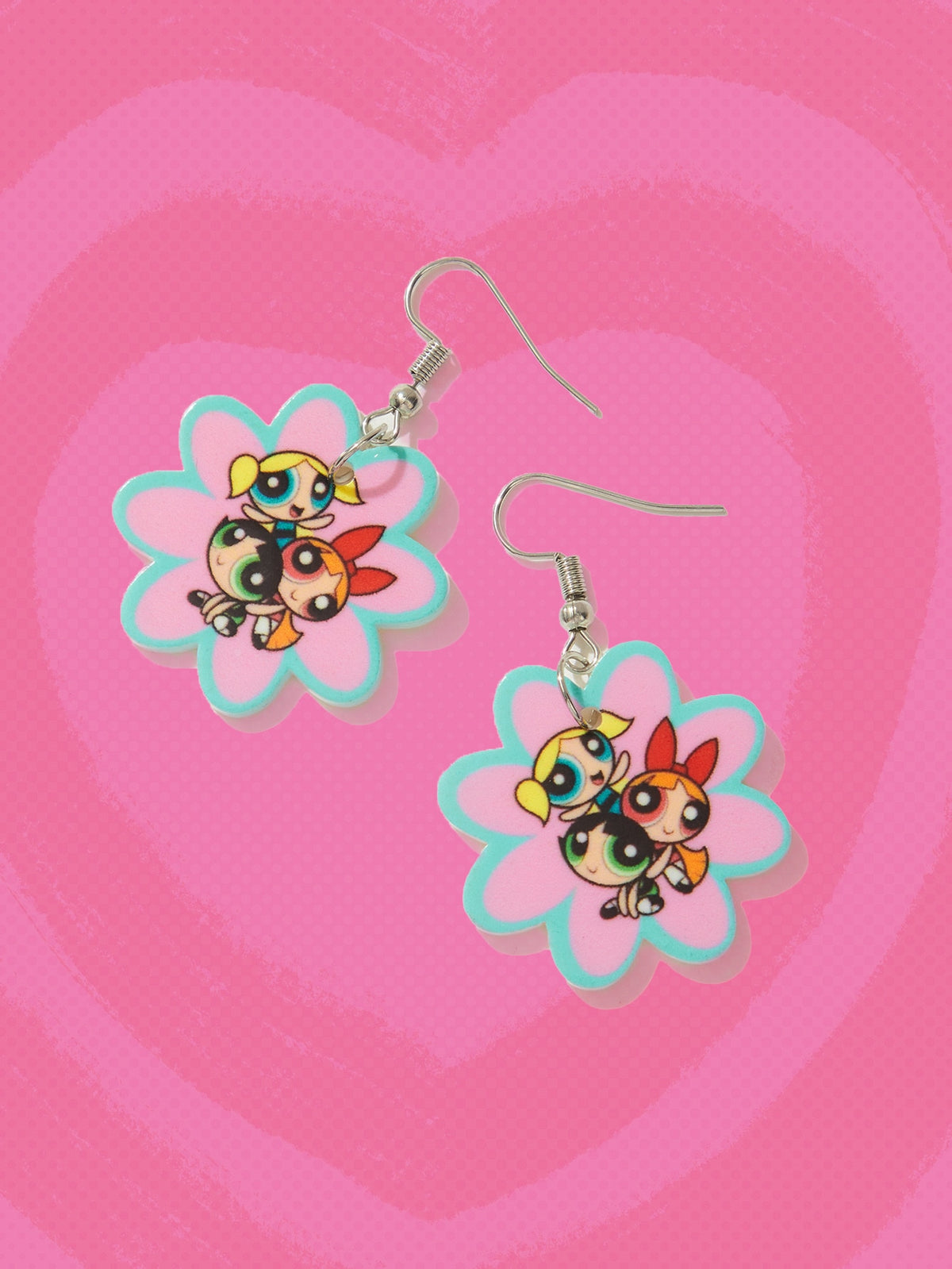 The Powerpuff Girls | ROMWE Cartoon Graphic Flower Decor Drop Earrings