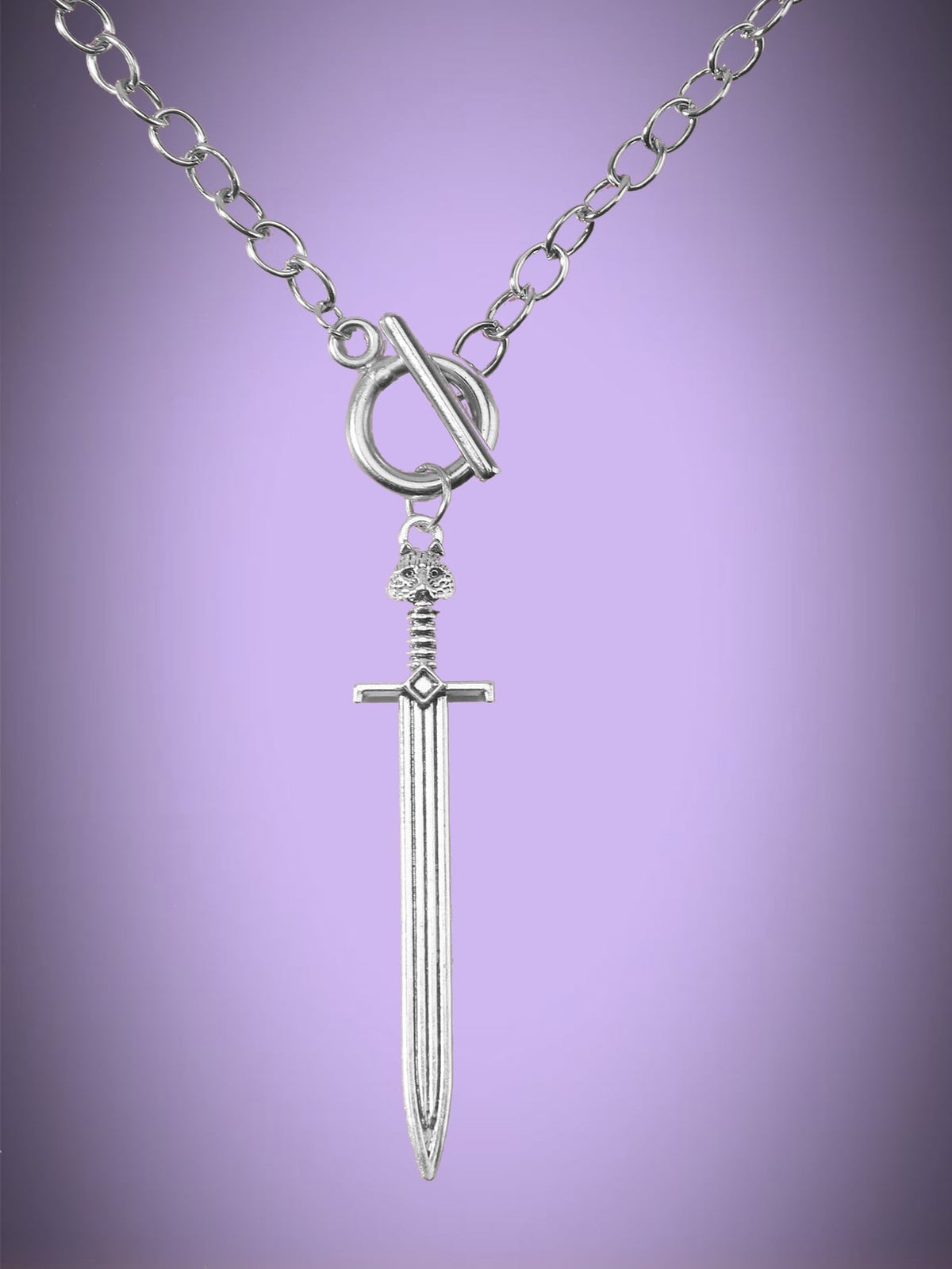 ROMWE Goth Sword Charm OT Buckle Necklace