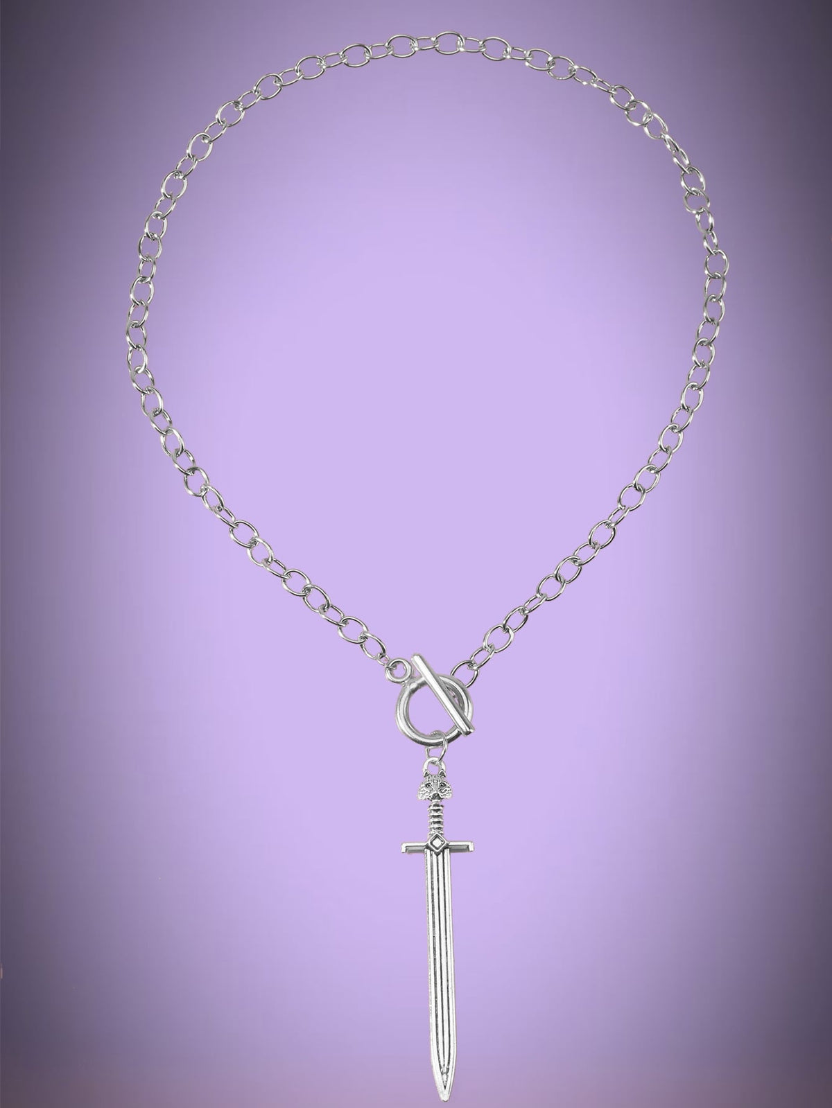 ROMWE Goth Sword Charm OT Buckle Necklace