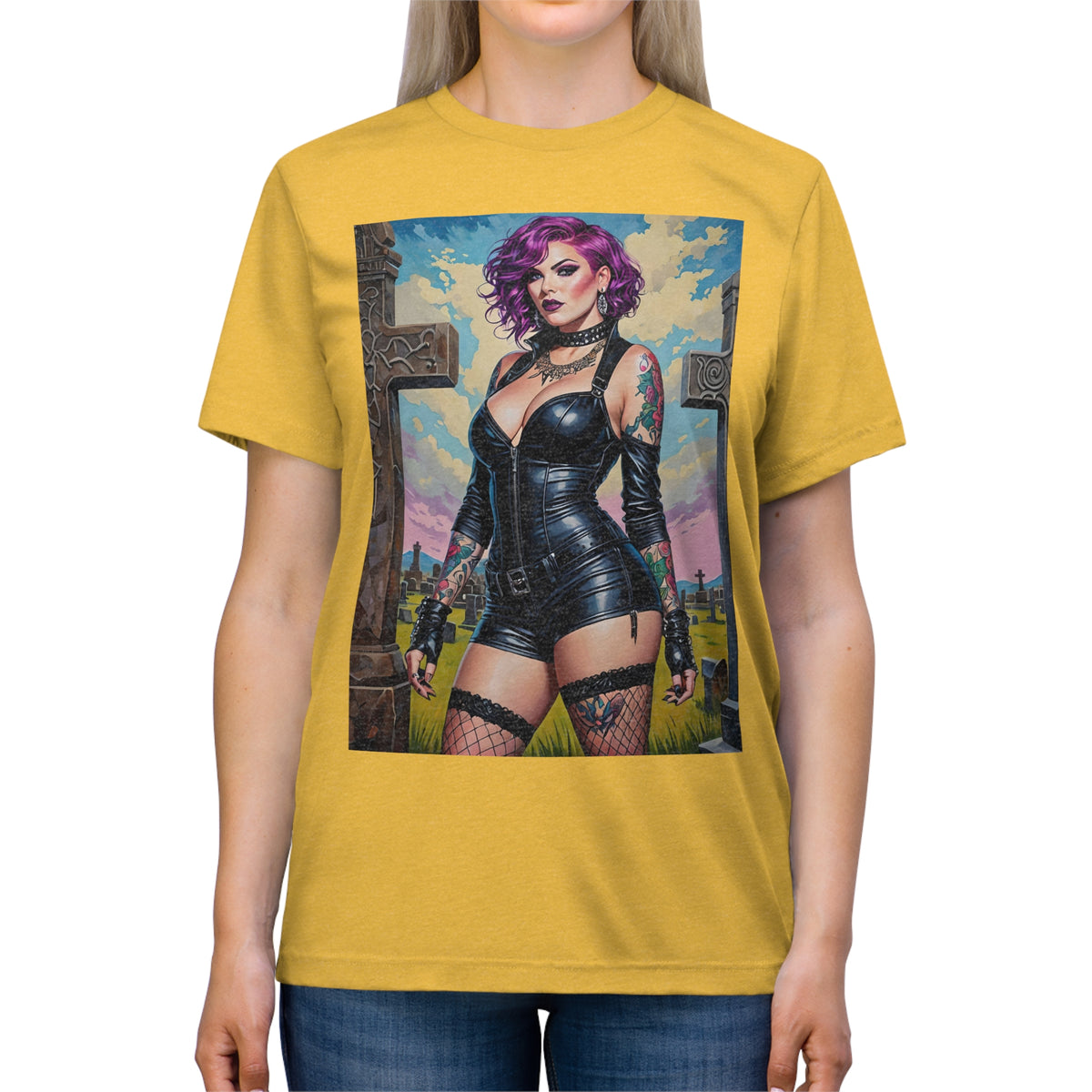 Goth Graveyard Girl Series - Design Eleven - Unisex Triblend Tee