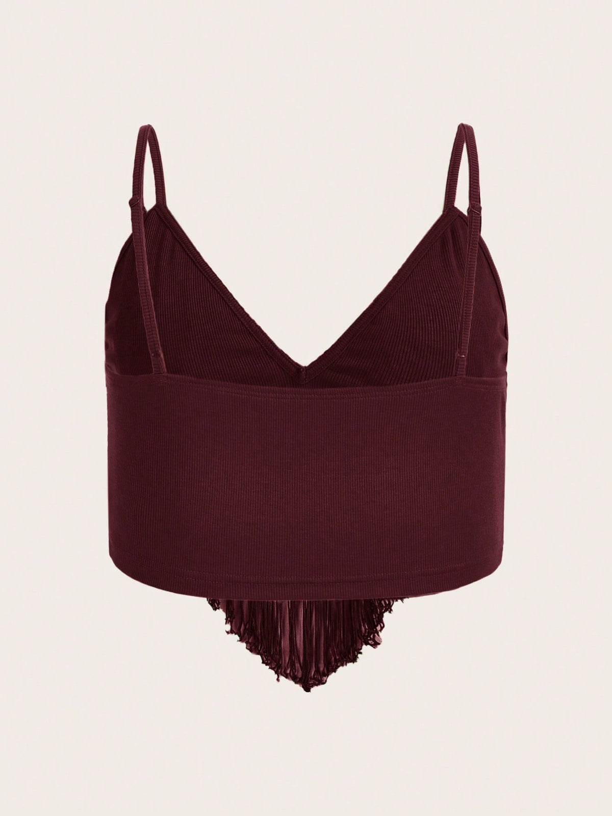 ROMWE PUNK Plus Fringe Trim Crop Cami Top