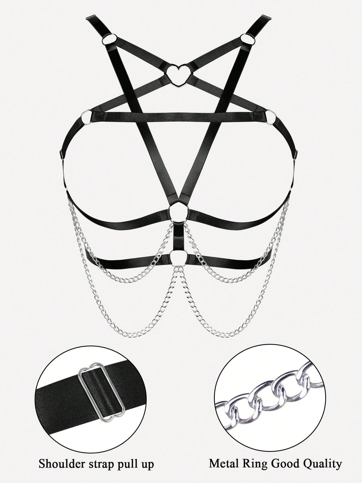 Plus Ring Linked Harness Bra