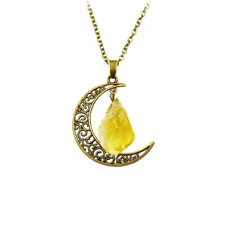 Moon and Natural Stone Magic Is In The Air Pendant Necklace