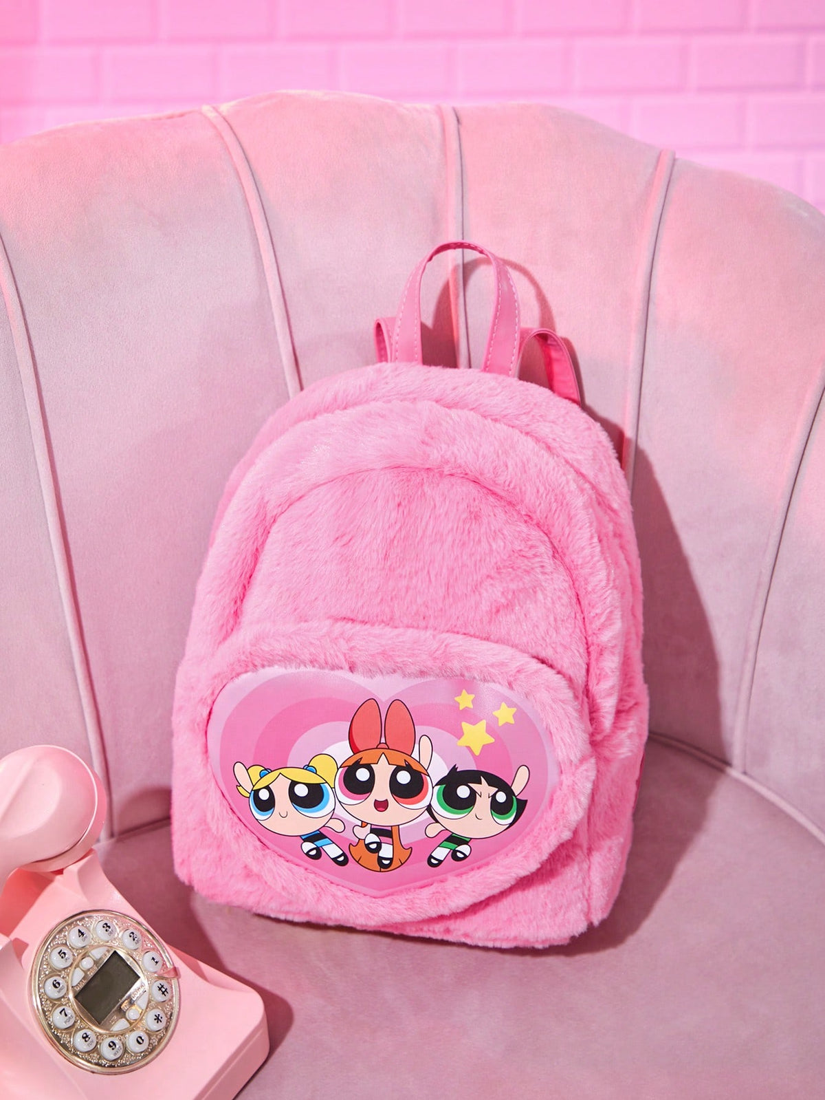 THE POWERPUFF GIRLS X  Fashionable Pink Shoulder Bag With Cartoon Character Design