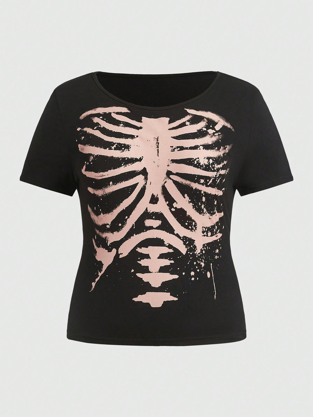 ROMWE Grunge Punk Plus Skeleton Print Tee