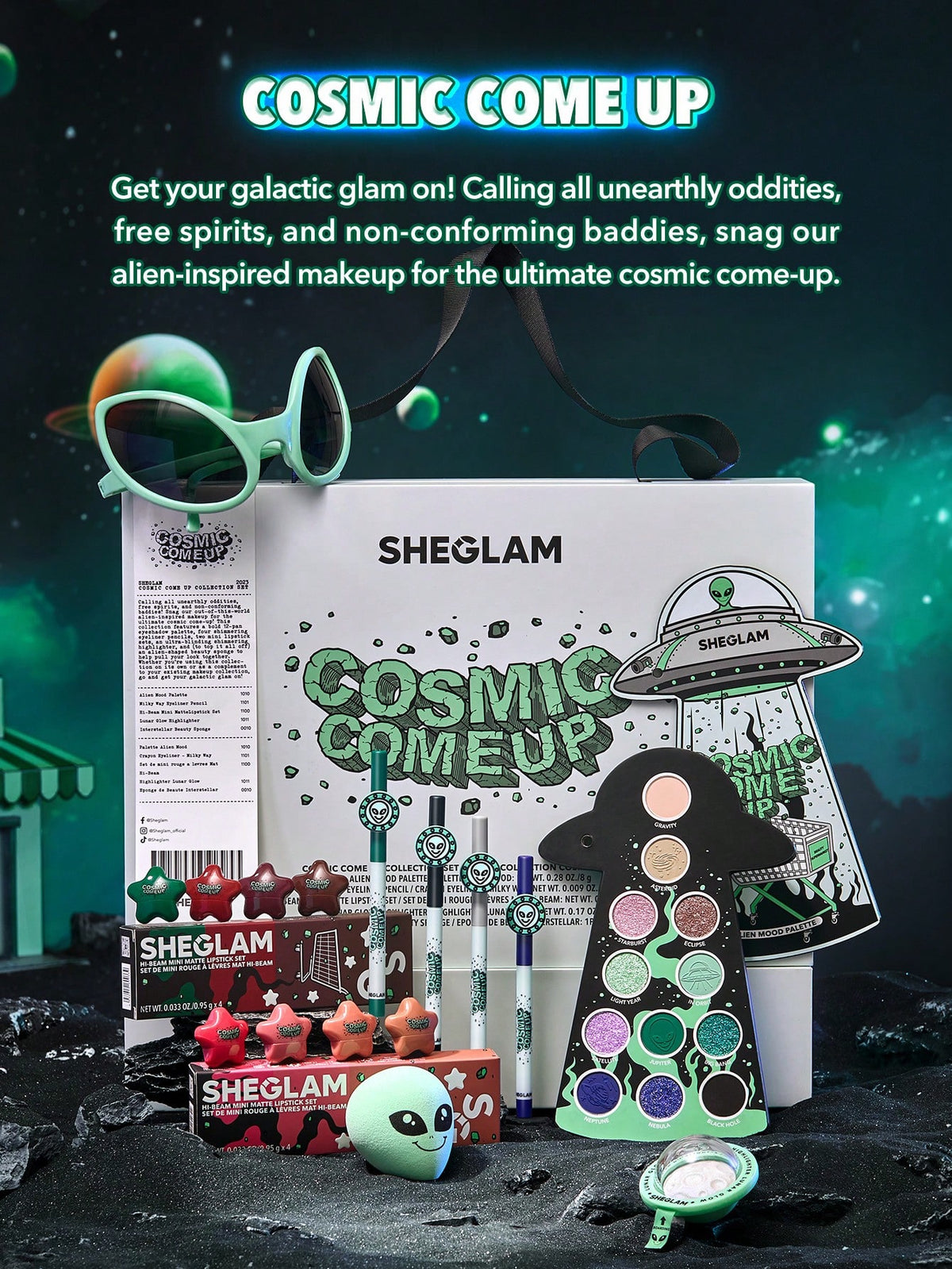 Intergalactic Glamour: SHEGLAM's Cosmic Come-Up Collection - Alien Gothic Makeup Set