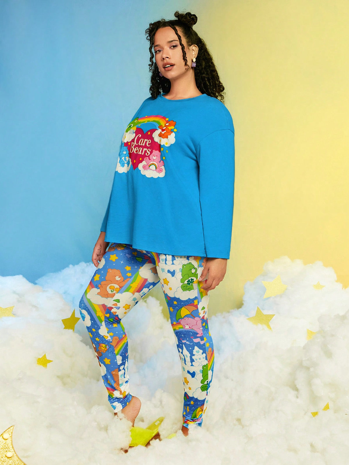 X Care Bears Plus Cartoon Graphic PJ Set