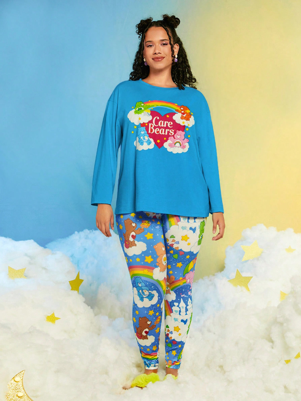 X Care Bears Plus Cartoon Graphic PJ Set