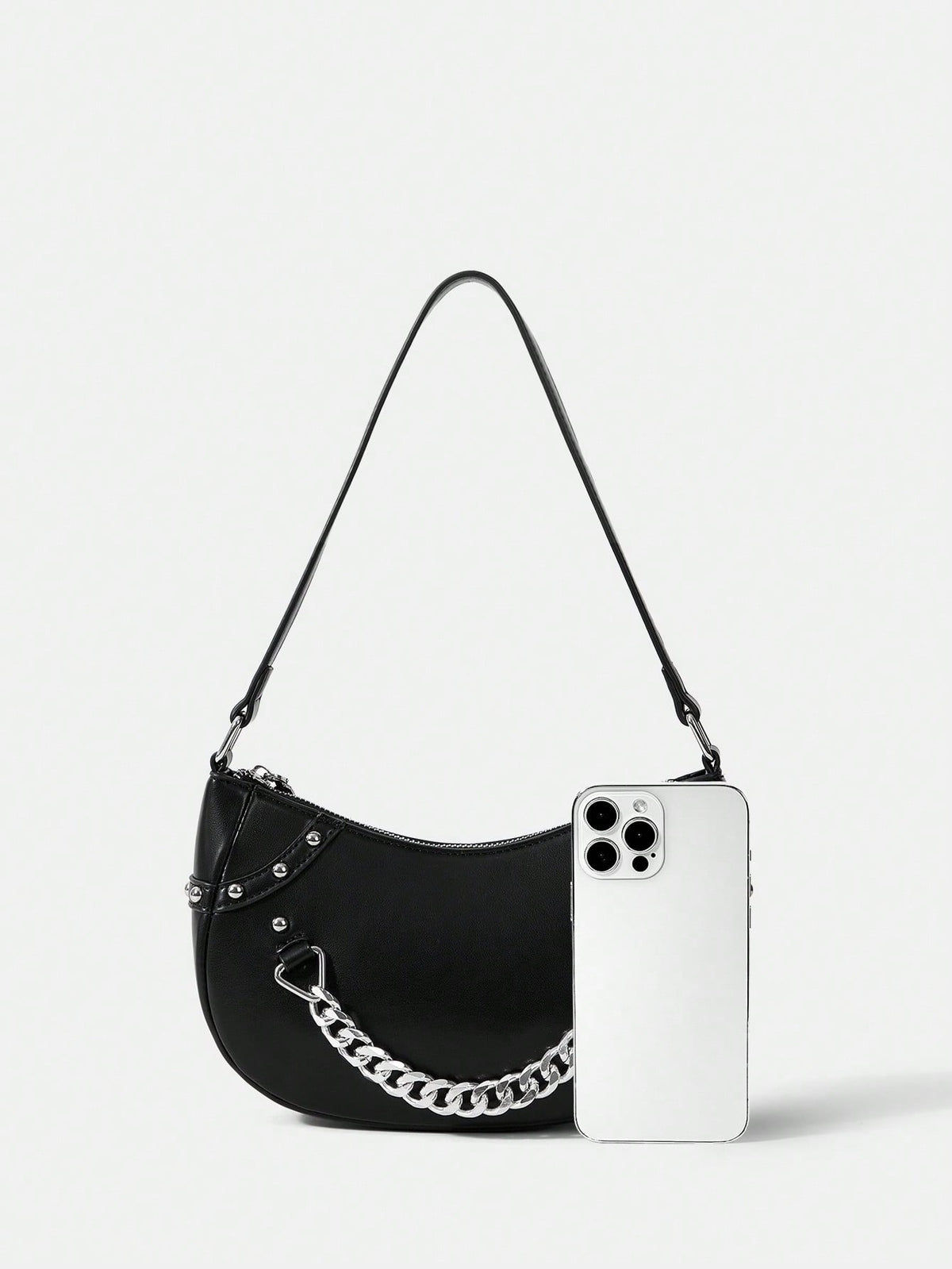 Chain Decorated Single Shoulder Bag For Women