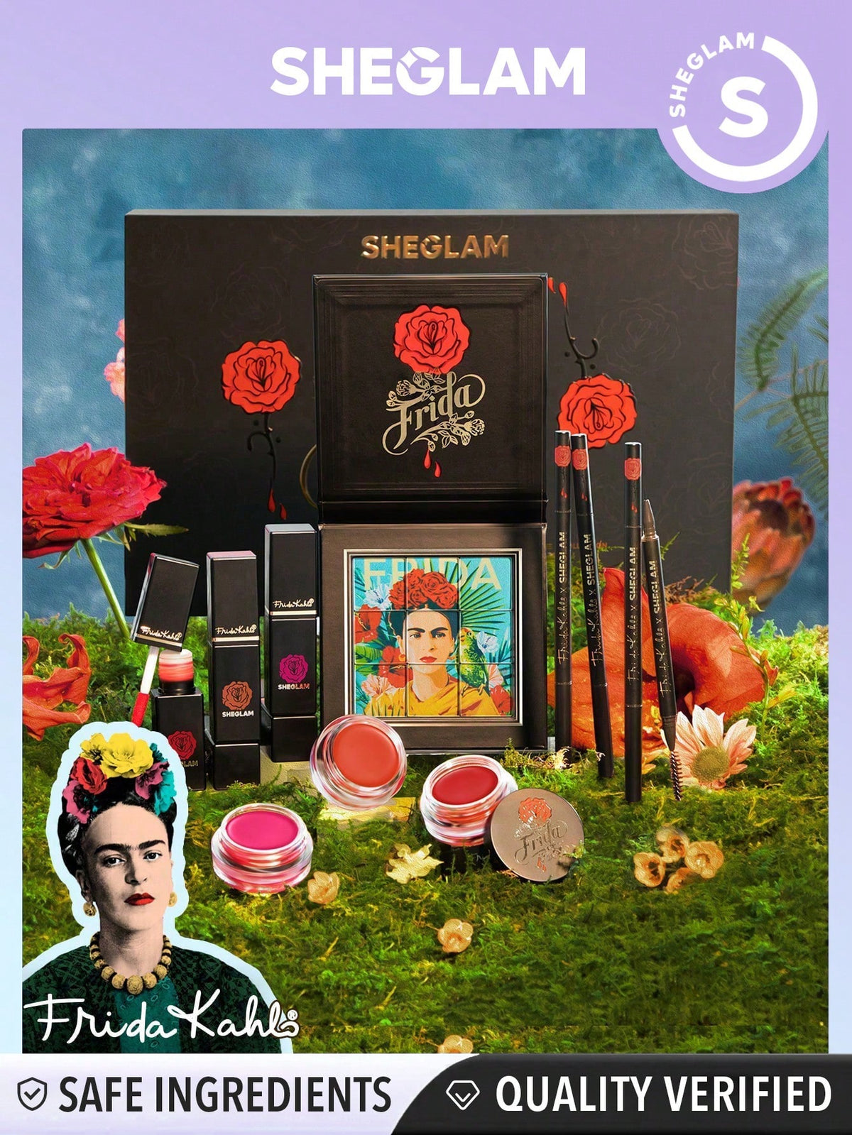 SHEGLAM X Frida Kahlo Collection Set Beauty Makeup Set Black Friday Sale New Years Gift Pink Makeup Set