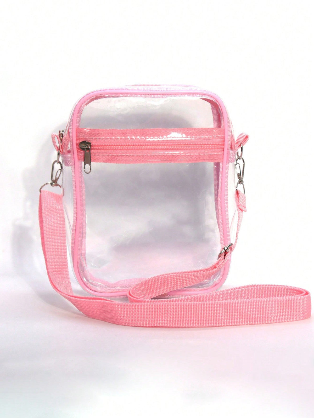 Clear Crossbody Bag, Stadium Approved Zipper Clear Purse Bag For Concerts Sports Events Festivals With Adjustable Shoulder Strap For Women And Men Pvc Bag, Fashion Clear Satchel Gift Cute See Through Shoulder Bag, Transparent Crossbody Purse Stadium Appr