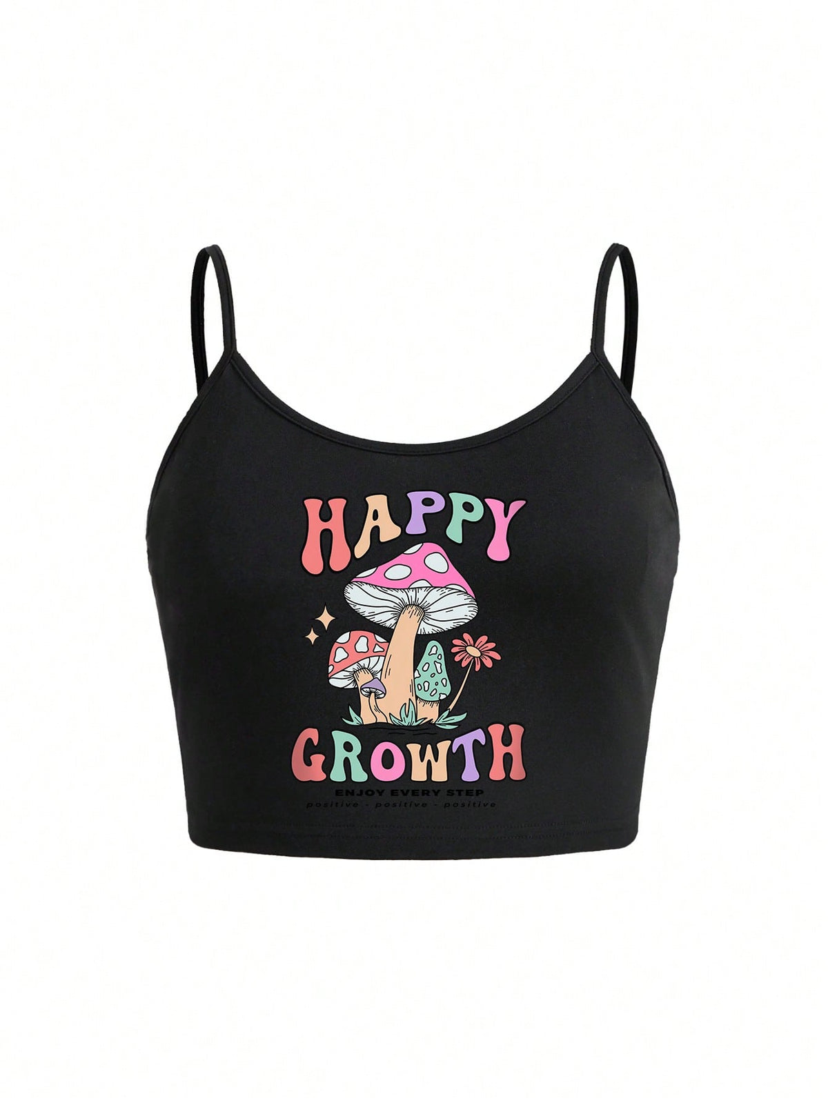 Eduely Plus Size Cartoon & Letter Pattern Sleeveless Tank Top