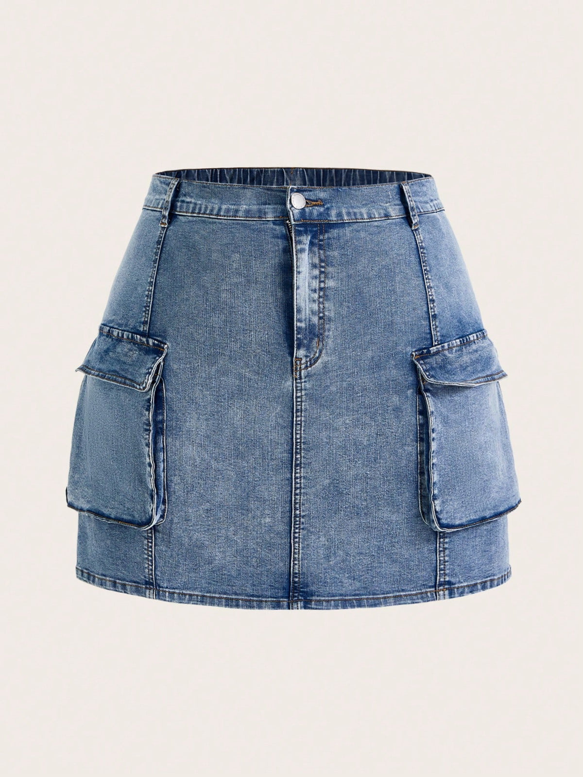 CURVE  Women's Plus Size Casual Denim Mini Skirt